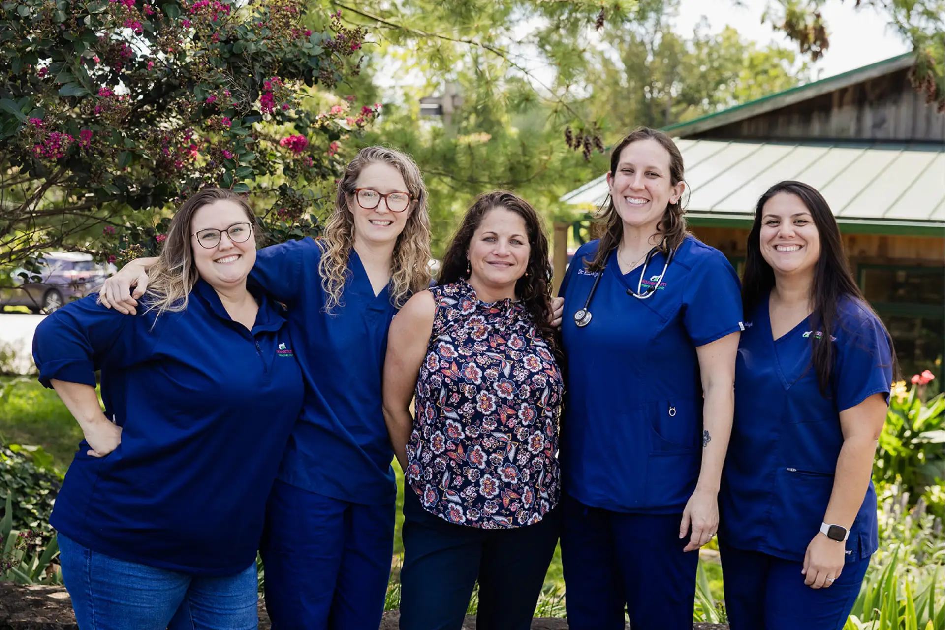 Three staff at Nonantum Veterinary Clinic in Landenberg, PA posing for a group photo